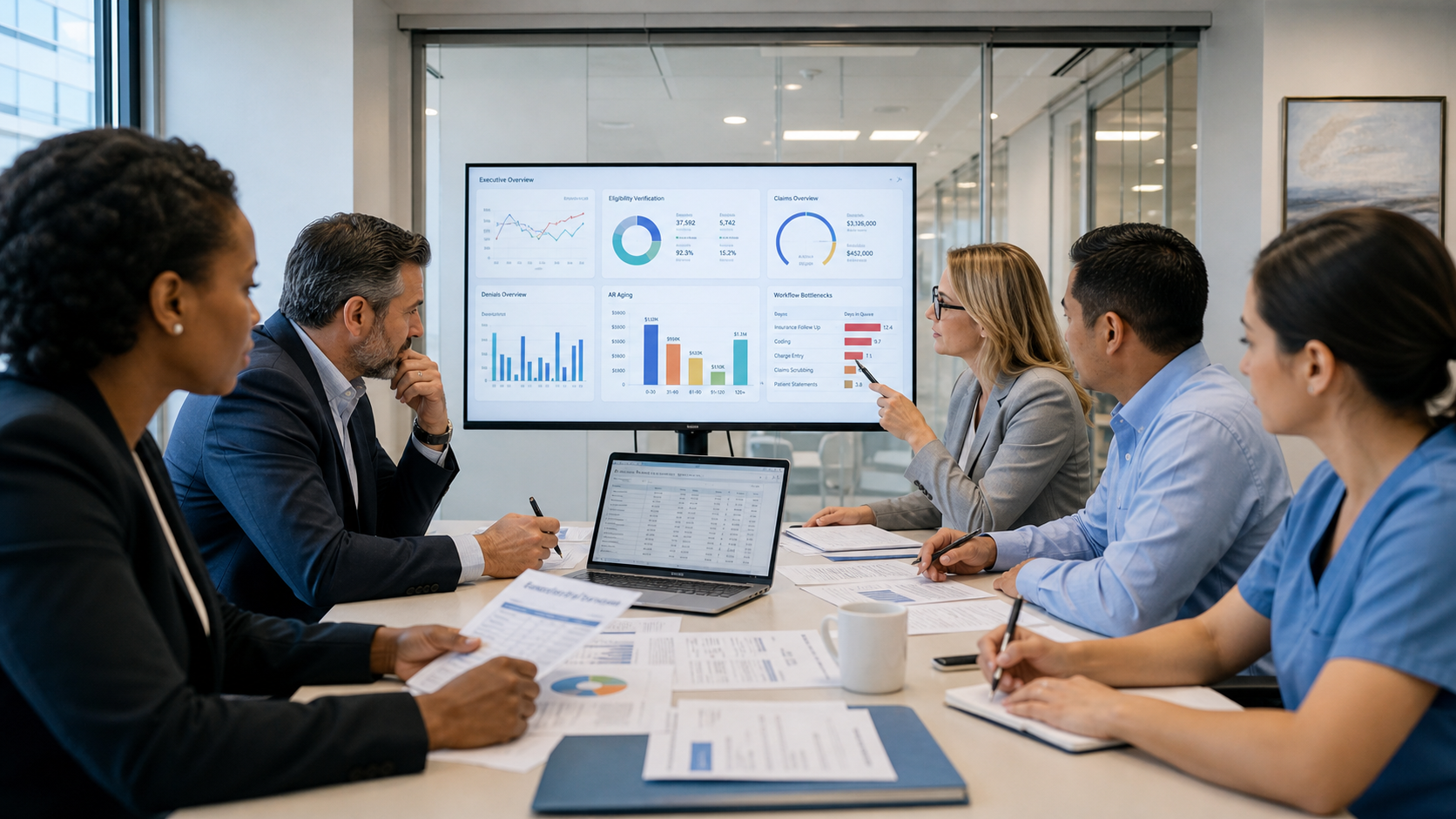 Healthcare revenue cycle team